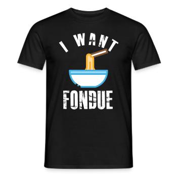Liquid Cheese Fondue Swiss Alps Happiness - Men's T-Shirt - black - Front - AI Model Male 178 light (178cm)
