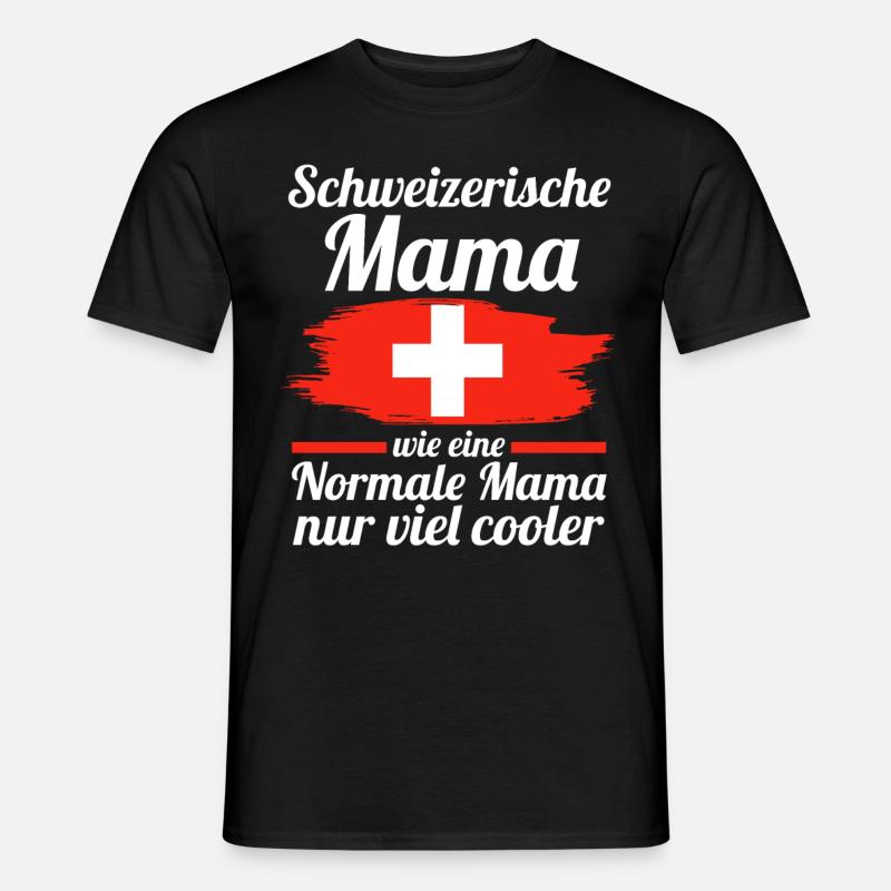Schweizerin Schweizer Mama Schweiz Mutter - Männer T-Shirt - Schwarz
