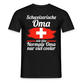 Schweizerin Schweizer Oma Schweiz - Männer T-Shirt - Schwarz - Vorne - AI Model Male 178 light (178cm)