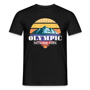 Olymp Nationalpark Gebirge Washington Wandern - Männer T-Shirt - Schwarz - Vorne - AI Model Male 178 light (178cm)