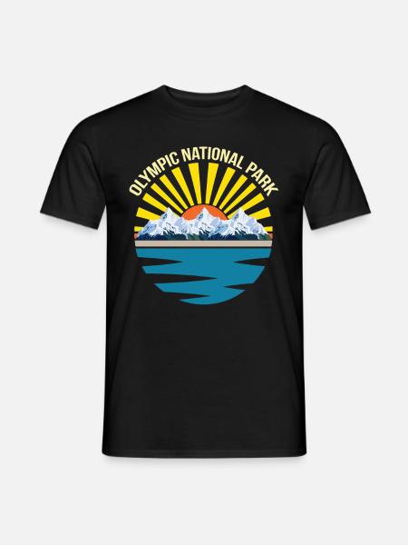Washington Nationalpark Olymp Gebirge - Männer T-Shirt - Schwarz