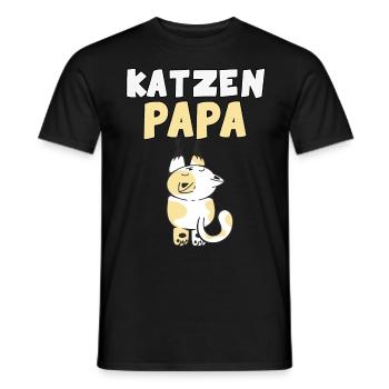 Katzen Papa Tiermotiv Katze - Männer T-Shirt - Schwarz - Vorne - AI Model Male 178 light (178cm)