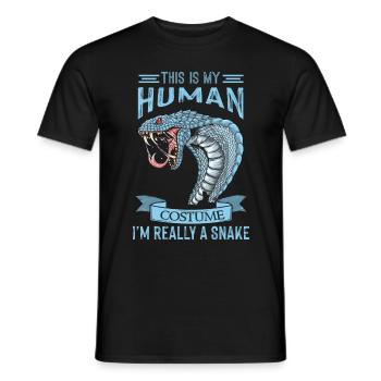 Schlangen Kostüm Kobra Schlange Boa - Männer T-Shirt - Schwarz - Vorne - AI Model Male 178 light (178cm)