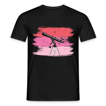 Telescope Retro Stars Planet Galaxy - Men's T-Shirt - black - Front - AI Model Male 178 light (178cm)
