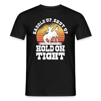 Rodéo Western Cowboy Wild West Retro Horse - T-shirt homme - noir - Devant - AI Model Male 178 light (178cm)
