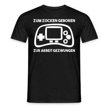 Zum Zocken Geboren Zur Arbeit Gezwungen - Männer T-Shirt - Schwarz - Vorne - AI Model Male 178 light (178cm)