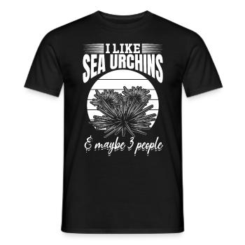 I like sea urchins & maybe 3 people sea urchins - Men's T-Shirt - black - Front - AI Model Male 178 light (178cm)