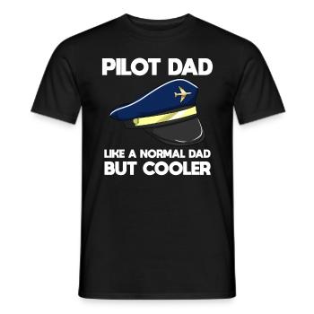 Flugzeug Pilot Fliegen Vater Cooler I Geschenk - Männer T-Shirt - Schwarz - Vorne - AI Model Male 178 light (178cm)