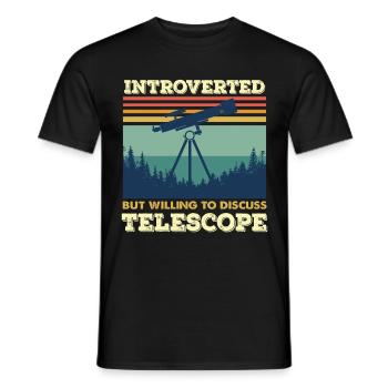 Introverted Telescope Astronomy Space - Men's T-Shirt - black - Front - AI Model Male 178 light (178cm)