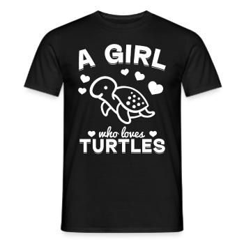 Sea Turtle Lover - A girl who has turtles - Men's T-Shirt - black - Front - AI Model Male 178 light (178cm)