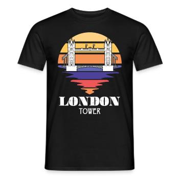 London Tower Bridge UK England Thames - Men's T-Shirt - black - Front - AI Model Male 178 light (178cm)