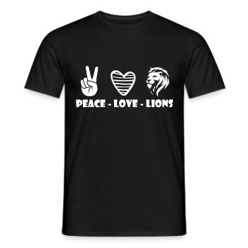Löwe Frieden und Liebe in Afrika Safari - Männer T-Shirt - Schwarz - Vorne - AI Model Male 178 light (178cm)