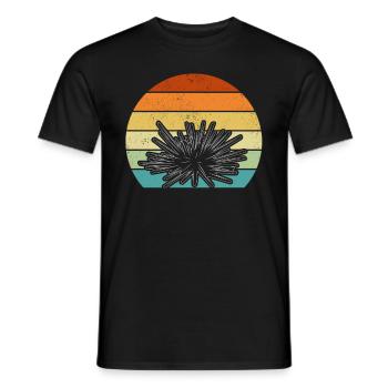 Sea Urchin Sunset Sea Urchin Lovers Retro - Men's T-Shirt - black - Front - AI Model Male 178 light (178cm)