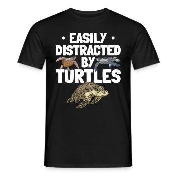 Cute turtle lovers that I easily learn from - Men's T-Shirt - black - Front - AI Model Male 178 light (178cm)