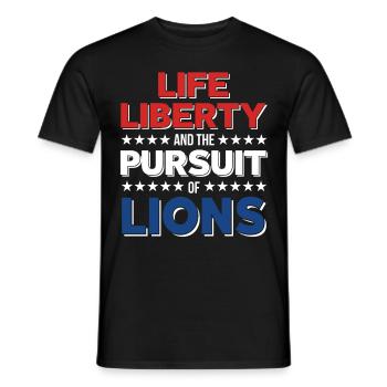 Lions Happiness Safari Africa Savannah - Men's T-Shirt - black - Front - AI Model Male 178 light (178cm)