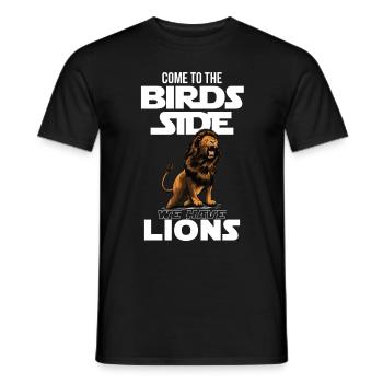 Lion Bird Side Africa Savannah Lion - Men's T-Shirt - black - Front - AI Model Male 178 light (178cm)