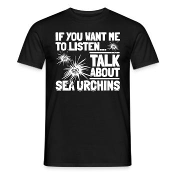 Oursin - Si vous voulez que j’écoute, - T-shirt homme - noir - Devant - AI Model Male 178 light (178cm)