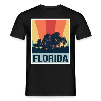 Florida Palm Skyline Rétro - T-shirt homme - noir - Devant - AI Model Male 178 light (178cm)