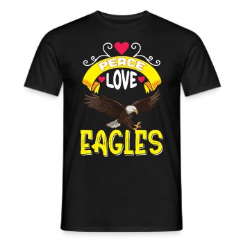 Eagle Peace Love Ornithology Falconry - Men's T-Shirt - black - Front - AI Model Male 178 light (178cm)