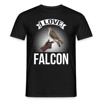 I love Falcon eagle falconry bird - Men's T-Shirt - black - Front - AI Model Male 178 light (178cm)