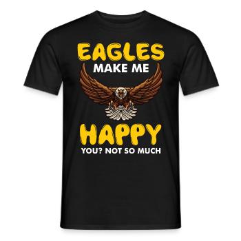 Adler Vogel Glück Vogelkunde Falknerei - Männer T-Shirt - Schwarz - Vorne - AI Model Male 178 light (178cm)