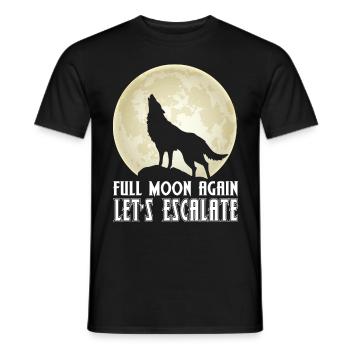 Wolf Vollmond Eskalation Rudel Wölfe - Männer T-Shirt - Schwarz - Vorne - AI Model Male 178 light (178cm)