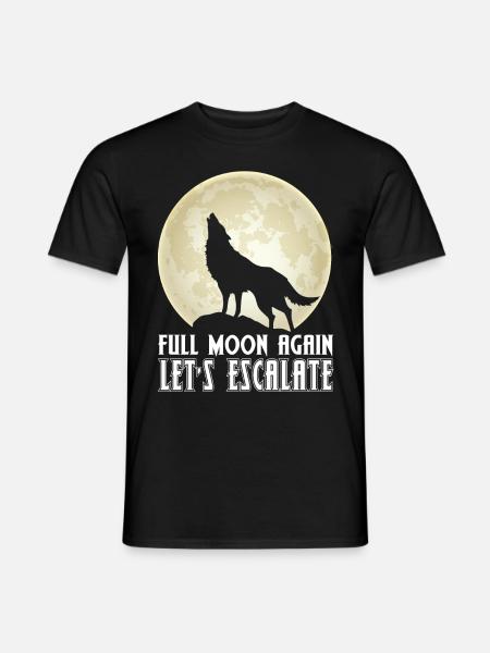 Wolf Vollmond Eskalation Rudel Wölfe - Männer T-Shirt - Schwarz