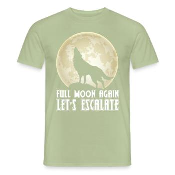 Wolf Full Moon Escalation Pack Wolves - Men's T-Shirt - sage - Front - AI Model Male 178 light (178cm)