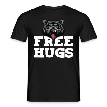Wolf Embrace Wild Dog Full Moon Wolf Pack - T-shirt homme - noir - Devant - AI Model Male 178 light (178cm)