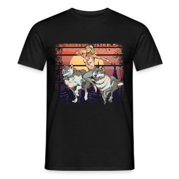 Trail Running Girl avec Wolves Sunset - T-shirt homme - noir - Devant - AI Model Male 178 light (178cm)