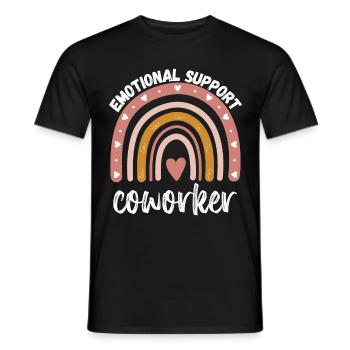 Emotional support coworker - Retro co worker gift - Men's T-Shirt - black - Front - AI Model Male 178 light (178cm)