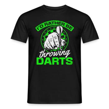 Jouer aux fléchettes joueur jeu de fléchettes je préférerais - T-shirt homme - noir - Devant - AI Model Male 178 light (178cm)