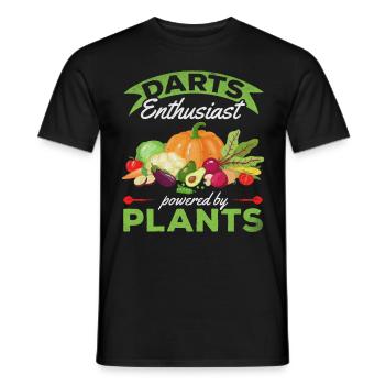 Passionné de fléchettes propulsé par des plantes I Lustiger - T-shirt homme - noir - Devant - AI Model Male 178 light (178cm)