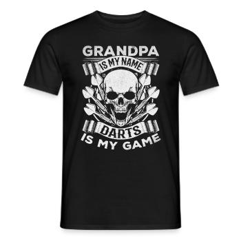 Grand-père est mon nom Fléchettes est mon jeu Je Grand-père - T-shirt homme - noir - Devant - AI Model Male 178 light (178cm)