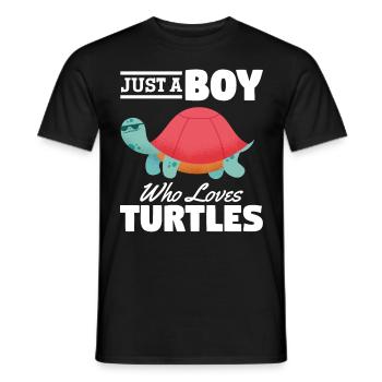 Just a boy who loves turtles - Men's T-Shirt - black - Front - AI Model Male 178 light (178cm)