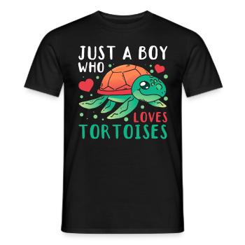 Juste un garçon qui aime les tortues - T-shirt homme - noir - Devant - AI Model Male 178 light (178cm)