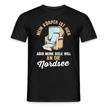 Meine Seele will an die Nordsee - Männer T-Shirt - Schwarz - Vorne - AI Model Male 178 light (178cm)