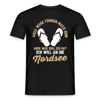 Ich will an die Nordsee - Männer T-Shirt - Schwarz - Vorne - AI Model Male 178 light (178cm)