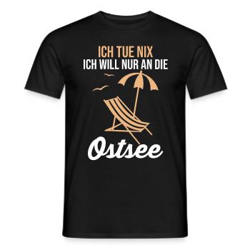Ich tue nix ich will nur an die Ostsee - Männer T-Shirt - Schwarz - Vorne - AI Model Male 178 light (178cm)