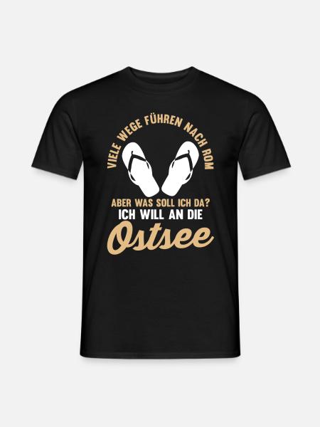 Ich will an die Ostsee - Männer T-Shirt - Schwarz