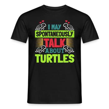 I can talk spontaneously about turtles - Men's T-Shirt - black - Front - AI Model Male 178 light (178cm)