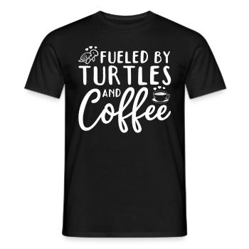 Des tortues et des tortues de mer au café - T-shirt homme - noir - Devant - AI Model Male 178 light (178cm)