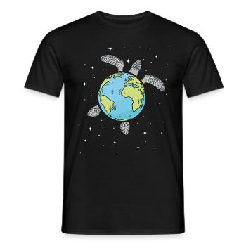 Turtle Earth Sea Turtle Earth Day - Men's T-Shirt - black - Front - AI Model Male 178 light (178cm)