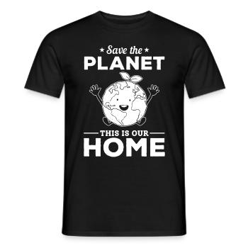 Rette den Planeten Das ist unser Heimattag der - Männer T-Shirt - Schwarz - Vorne - AI Model Male 178 light (178cm)