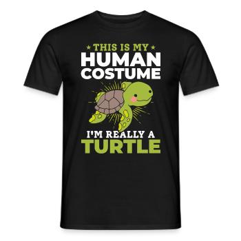 Süße Schildkröte - Das ist mein menschliches - Männer T-Shirt - Schwarz - Vorne - AI Model Male 178 light (178cm)
