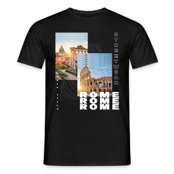 Rome Rome Italy City Skyline Home Love - Men's T-Shirt - black - Front - AI Model Male 178 light (178cm)