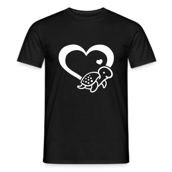 Turtle heart Turtle hearts, cute - Men's T-Shirt - black - Front - AI Model Male 178 light (178cm)