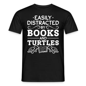 Facilement utilisé à partir de Books And Turtles Book et - T-shirt homme - noir - Devant - AI Model Male 178 light (178cm)