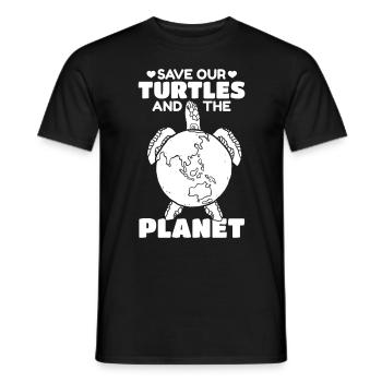 Jour de la Terre : Sauvez nos tortues et le - T-shirt homme - noir - Devant - AI Model Male 178 light (178cm)