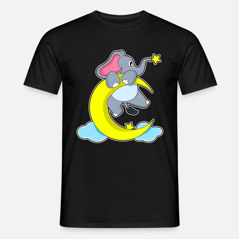 Elephant on clouds - Men's T-shirt - black